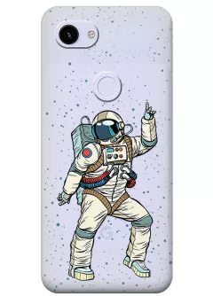 Пиксель 3А ХЛ прозрачный силиконовый чехол с принтом - Веселый космонавт