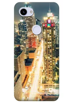 Google Pixel 3A XL силиконовый чехол с картинкой - Ночной город