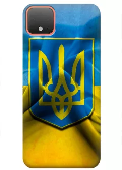 Google Pixel 4 чехол с печатью флага и герба Украины