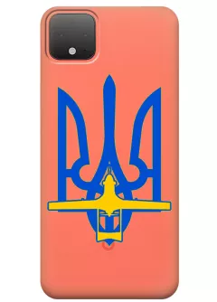 Чехол для Pixel 4 с актуальным дизайном - Байрактар + Герб Украины