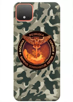Камуфляжный чехол для Pixel 4 с лого "Военная разведка Украины"