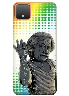 Google Pixel 4 силиконовый чехол с картинкой - Энштейн