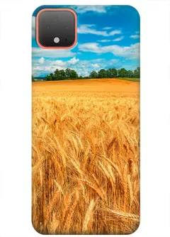 Google Pixel 4 силиконовый чехол с картинкой - Пшеница и небо