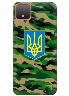 Google Pixel 4 силиконовый чехол с картинкой - Хаки Герб Украины