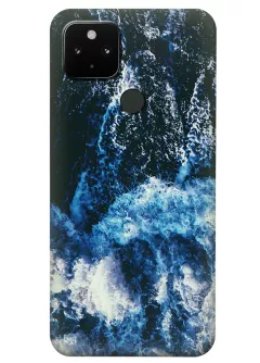 Google Pixel 4A 5G силиконовый чехол с картинкой - Шторм в океане