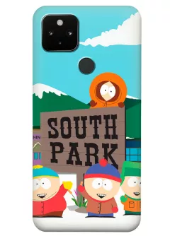 Google Pixel 4A 5G чехол силиконовый - South Park Южный Парк Эрик Картман Стэн Марш и Кенни Маккормик