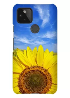 Красочный противоударный пластиковый чехол на Google Pixel 4A 5G с цветком солнца - Подсолнух