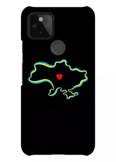 Противоударный пластиковый чехол на Google Pixel 4A 5G для патриотов Украины - Love Ukraine