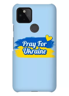 Противоударный пластиковый чехол для Pixel 4A 5G "Pray for Ukraine"