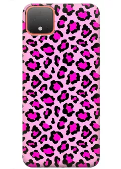 Модный силиконовый чехол на Pixel 4 XL с принтом - Розовый леопард
