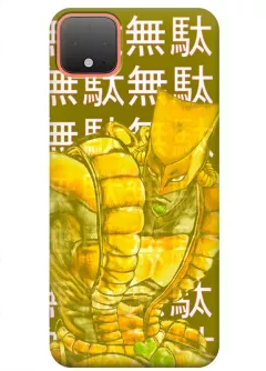 Чехол для Google Pixel 4 XL - JoJo’s Bizarre Adventure стенд The World на фоне иероглифов
