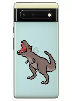 Чехол для Google Pixel 6A с принтом - Пиксельный динозавр