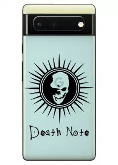 Google Pixel 6A чехол силиконовый - Death Note лого с черепом