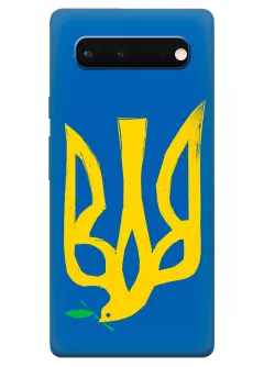 Чехол на Google Pixel 6A с сильным и добрым гербом Украины в виде ласточки