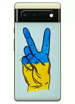 Прозрачный силиконовый чехол на Pixel 6A - Мир Украине / Ukraine Peace