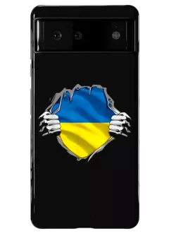 Противоударный пластиковый чехол на Google Pixel 6 для сильного духом народа Украины