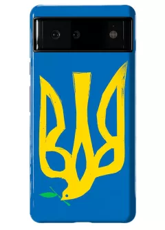 Противоударный пластиковый чехол на Google Pixel 6 с сильным и добрым гербом Украины в виде ласточки