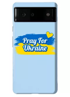 Противоударный пластиковый чехол для Pixel 6 "Pray for Ukraine"