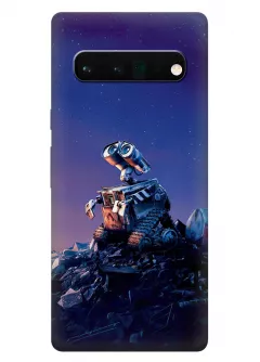 Pixel 6 Pro чехол из силикона - WALL-E ВАЛЛ-И смотрит на звезды и мечтает