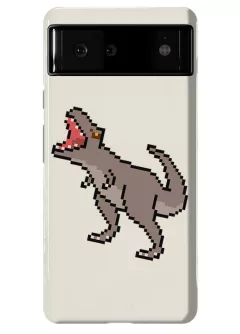 Противоударный пластиковый чехол для Google Pixel 6 Pro с принтом - Пиксельный динозавр