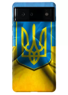 Google Pixel 6 Pro противоударный пластиковый чехол с печатью флага и герба Украины