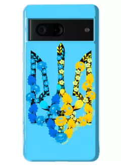 Противоударный пластиковый чехол для Pixel 7 - Герб Украины в цветах