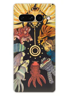 Чехол для Google Pixel 7 Pro - Наруто и Боруто Naruto and Boruto мифические звери на фоне Наруто Узумаки