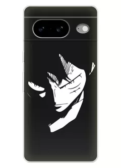 Google Pixel 8 чехол - Ван-Пис One Piece злобное лицо Луффи в тени вектор-арт