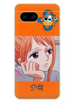 Google Pixel 8A чехол - Ван-Пис One Piece мечтательная Нами крупным планом