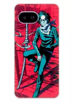 Google Pixel 9A чехол - Бездомный Бог Норагами Stray God Noragami уверенный Ято сидит на заборе