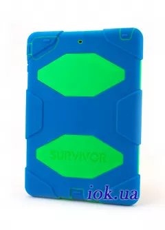 Чехол Griffin Survivor для iPad Air, синий с зеленым