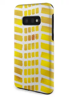 Samsung Galaxy S10e гибридный противоударный чехол LoooK с картинкой - Желтые клетки