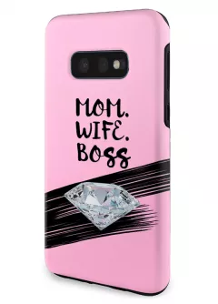 Samsung Galaxy S10e гибридный противоударный чехол LoooK с картинкой - Mom. Wife. Boss