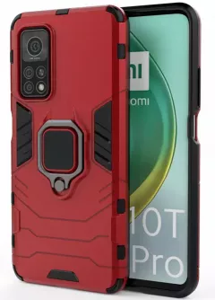 Ударопрочный чехол Transformer Ring for Magnet для Xiaomi Mi 10T / Mi 10T Pro, Красный / Dante Red
