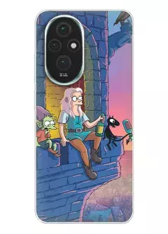 Huawei Honor 200 чехол силиконовый - Бим на подоконнике с пивом рядом с Эльфо и Люци из мультика Разочарование