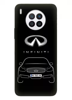 Huawei Nova 8i чехол из силикона - Infiniti Инфинити логотип и автомобиль машина Q30 QX30 Q50 QX55 вектор-арт купе седан с номерным знаком