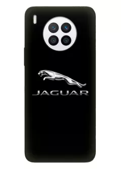 Huawei Nova 8i чехол из силикона - Jaguar Ягуар классический логотип крупным планом с серебряным названием