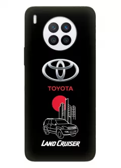 Чехол для Хуавей Нова 8и из силикона - Toyota Тойота логотип и автомобиль машина Land Cruiser вектор-арт кроссовер внедорожник