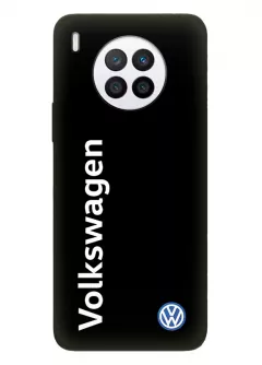 Бампер для Хуавей Нова 8и из силикона - Volkswagen Фольксваген классический логотип и название крупным планом