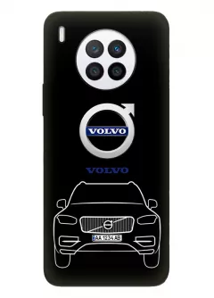 Наладка для Хуавей Нова 8и из силикона - Volvo Вольво логотип и автомобиль машина V60 V90 XC40 XC60 XC90 XC Classic Cross Country вектор-арт кроссовер внедорожник с номерным знаком