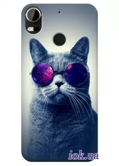 Чехол для HTC Desire 10 Pro - Кот в очках
