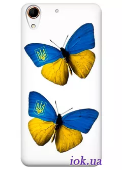 Чехол для HTC Desire 728 - Украинские бабочки