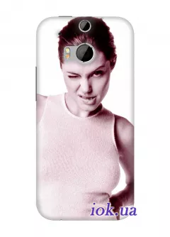 Дизайнерский чехол для HTC One M8 - Angelina Jolie