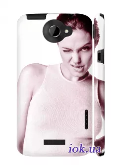 Чехол на HTC One X - Анджелина Джоли