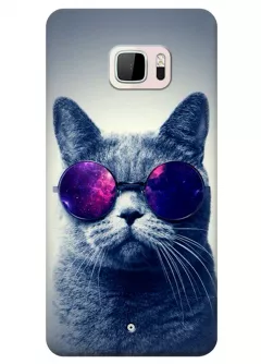 Чехол для HTC U Ultra - Кот в очках