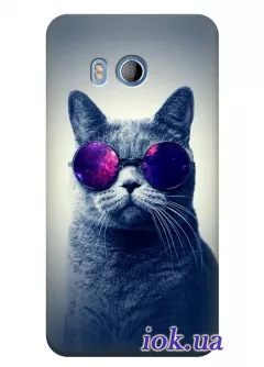Чехол для HTC U11 - Кот в очках