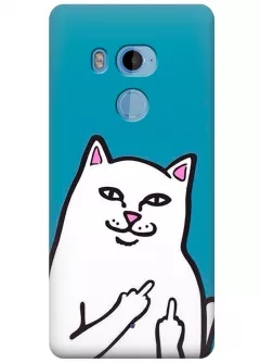 Чехол для HTC U11 Plus - Кот с факами