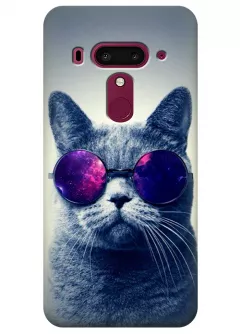 Чехол для HTC U12 Plus - Кот в очках