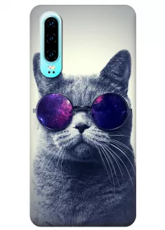 Чехол для Huawei P30 - Кот в очках