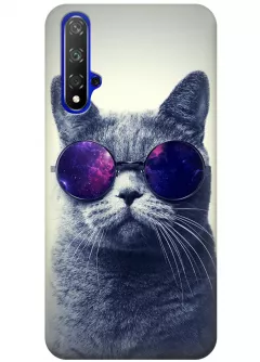 Чехол для Huawei Nova 5T - Кот в очках